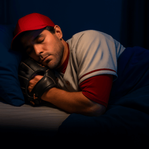 baseball athlete sleeping